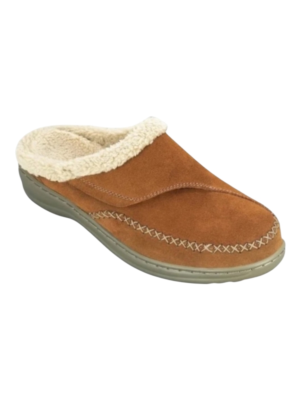 Orthofeet Camel Genuine Suede Indoor Outdoor House Shoes Slippers Women 11 Wide